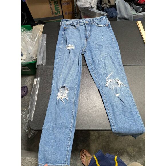 Old Navy High-Waisted O.G. Straight Ripped Tall Women's 8 - Picture 4 of 7